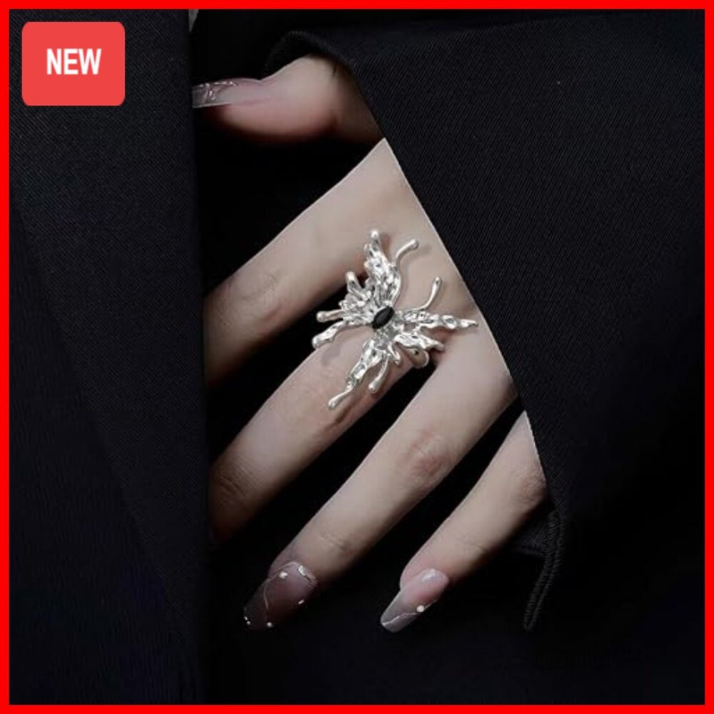 13 Piece Adjustable Statement Ring Set, Punk Goth… - image 2